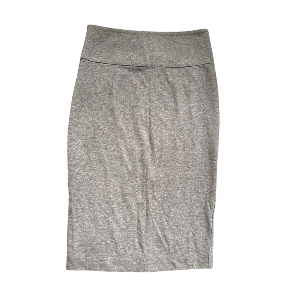 Philippe Le Bac Stretch Pencil Skirt Zipper Slit Heather Grey Minimalist XS/S